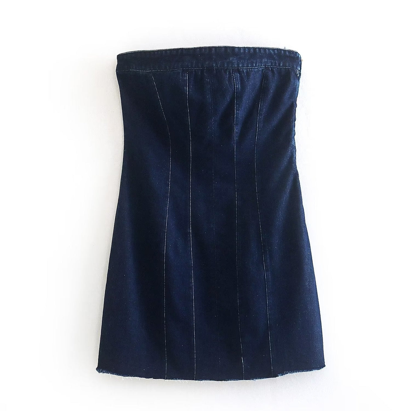 Mini Denim Dress - Women's Tube Bodycon Denim Strapless Dress-Grace Aura