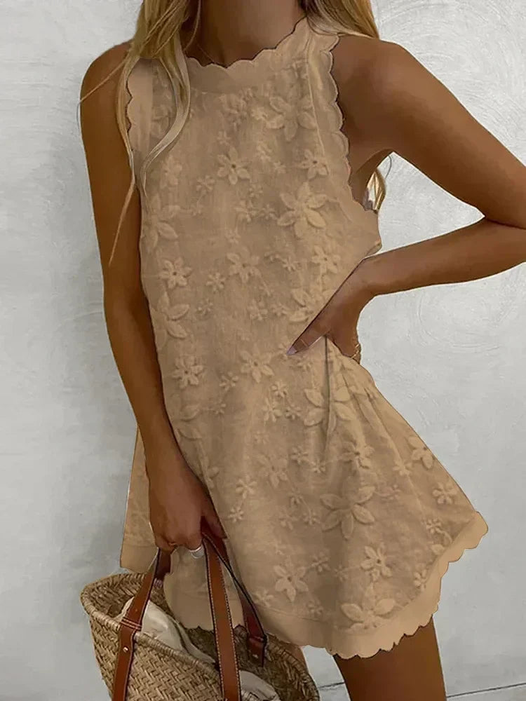 Mini Dress | Sleeveless | Loose Fit | Floral Dress | Summer Dress-Grace Aura