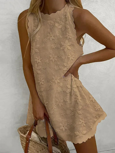 Mini Dress | Sleeveless | Loose Fit | Floral Dress | Summer Dress-Grace Aura