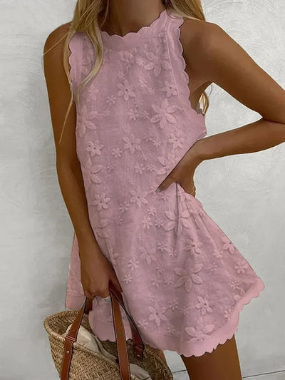 Mini Dress | Sleeveless | Loose Fit | Floral Dress | Summer Dress-Grace Aura