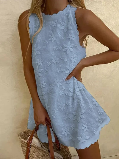 Mini Dress | Sleeveless | Loose Fit | Floral Dress | Summer Dress-Grace Aura