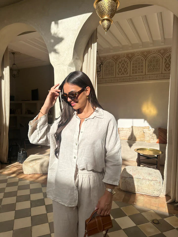 Noble Elegance Linen Set-Grace Aura