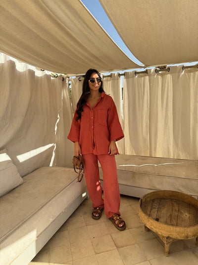 Noble Elegance Linen Set-Grace Aura