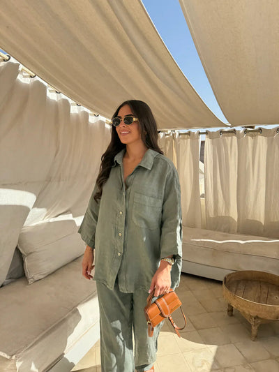 Noble Elegance Linen Set-Grace Aura
