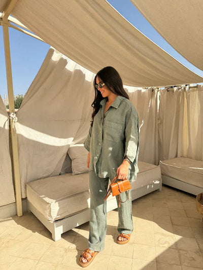 Noble Elegance Linen Set-Grace Aura
