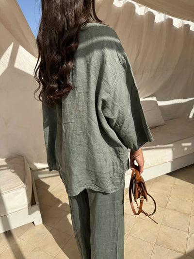 Noble Elegance Linen Set-Grace Aura