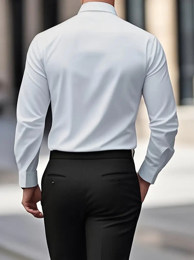 Non Iron Shirt | Wrinkle Free | Slim Fit | Button-Up Shirt | Men's Shirts-Grace Aura