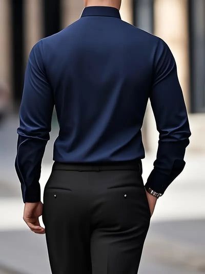 Non Iron Shirt | Wrinkle Free | Slim Fit | Button-Up Shirt | Men's Shirts-Grace Aura