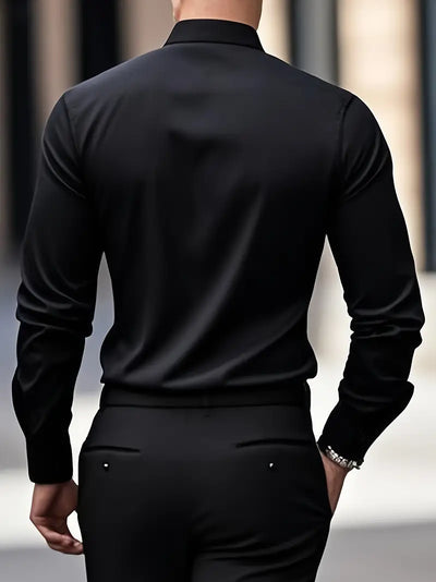 Non Iron Shirt | Wrinkle Free | Slim Fit | Button-Up Shirt | Men's Shirts-Grace Aura