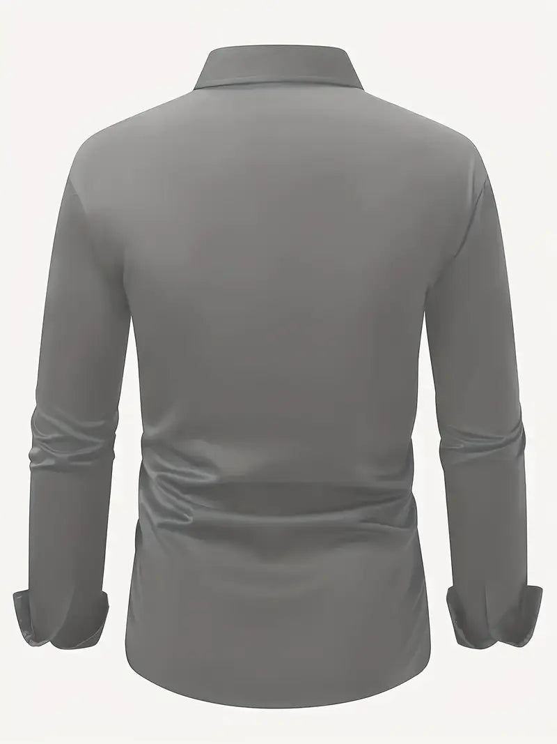 Non Iron Shirt | Wrinkle Free | Slim Fit | Button-Up Shirt | Men's Shirts-Grace Aura