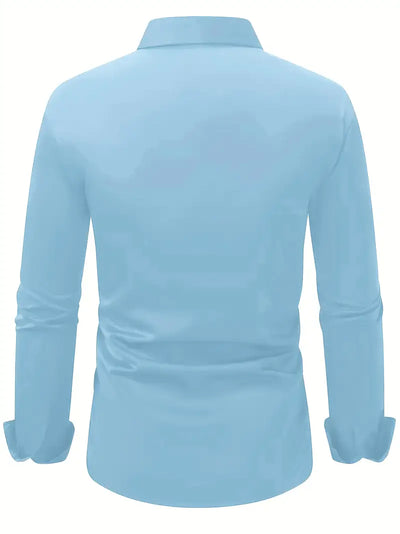 Non Iron Shirt | Wrinkle Free | Slim Fit | Button-Up Shirt | Men's Shirts-Grace Aura
