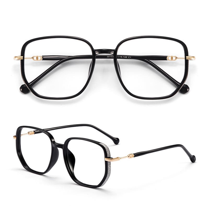 Non-Prescription Glasses | Square | Clear Lensed | Blue Light Blocking Glasses | Women's Glasses-Grace Aura