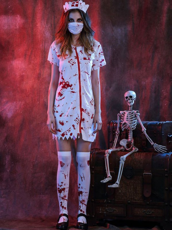 Nurse Halloween Costume | Scary | Zombie Nurse | Nurse Outfit Halloween | Women's Halloween Costumes-Grace Aura