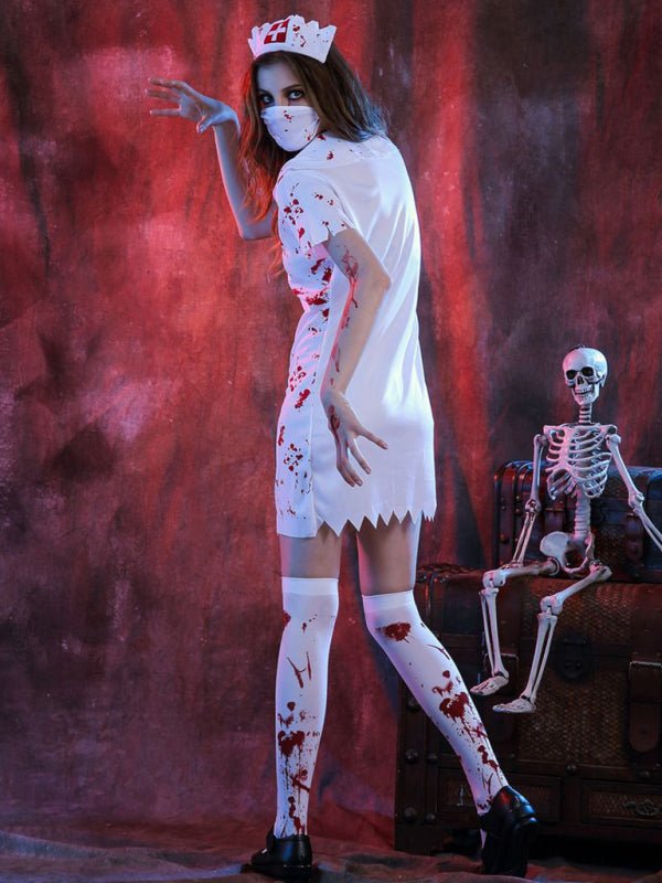 Nurse Halloween Costume | Scary | Zombie Nurse | Nurse Outfit Halloween | Women's Halloween Costumes-Grace Aura
