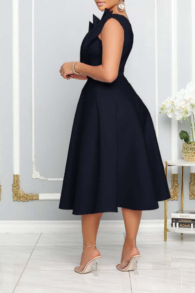 One Shoulder Dress - Elegant - Midi - Cocktail Dress - Party Dress-Grace Aura