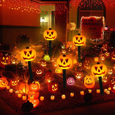 Outdoor Pumpkin Lights | Solar Powered | LED | Halloween Garden Lights | Halloween Lights for Outdoors-Grace Aura