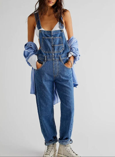 Overalls | Adjustable Straps | Loose Fit | Denim Overalls | Women's Dungarees-Grace Aura