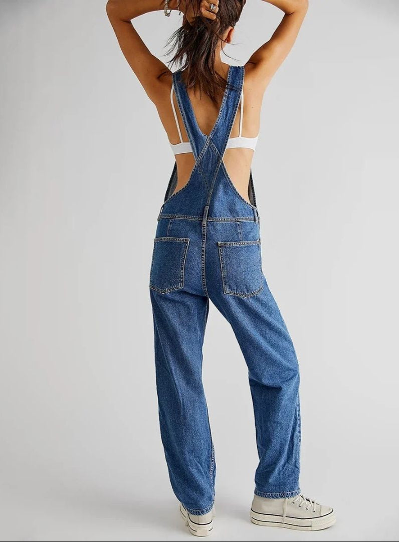 Overalls | Adjustable Straps | Loose Fit | Denim Overalls | Women's Dungarees-Grace Aura