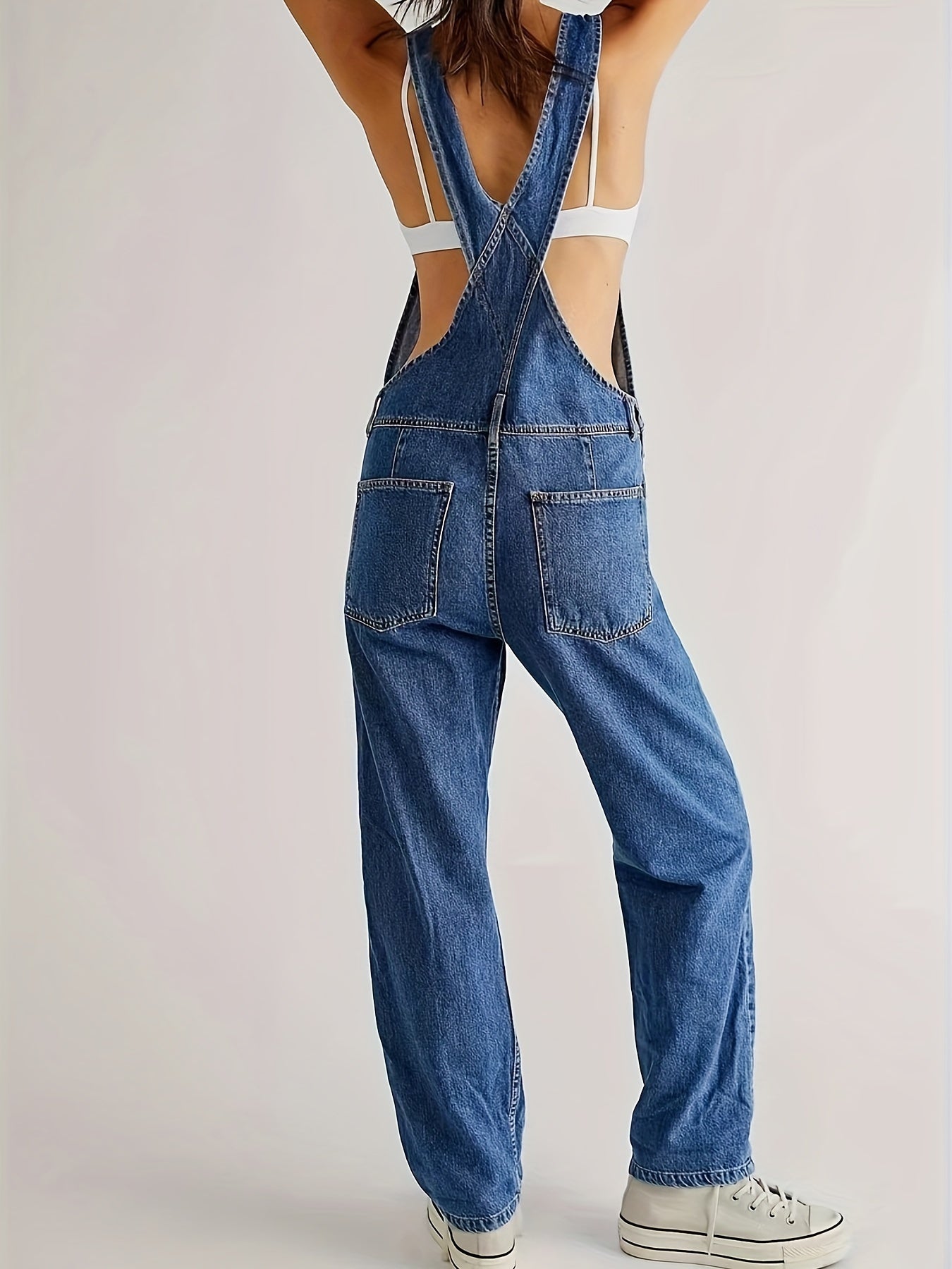 Overalls - Loose Fit - Straight Leg - Denim Dungarees - Jumpsuit Denim for Women-Grace Aura