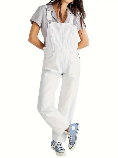 Overalls - Loose Fit - Straight Leg - Denim Dungarees - Jumpsuit Denim for Women-Grace Aura