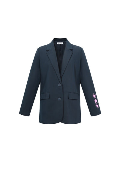 Oversized Blazer - Starry - Printed - Loose Fit Blazer - Women's Blazer-Grace Aura
