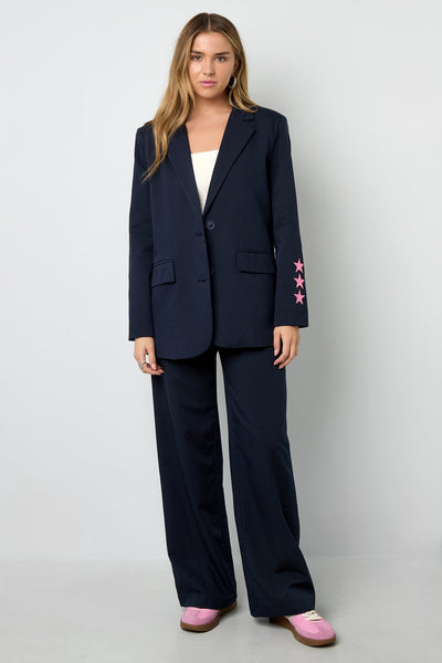 Oversized Blazer - Starry - Printed - Loose Fit Blazer - Women's Blazer-Grace Aura