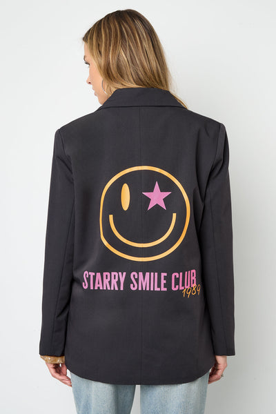 Oversized Blazer - Starry - Printed - Loose Fit Blazer - Women's Blazer-Grace Aura