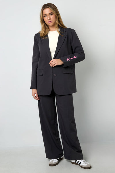 Oversized Blazer - Starry - Printed - Loose Fit Blazer - Women's Blazer-Grace Aura