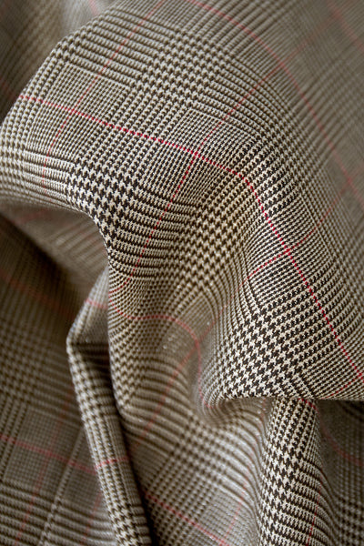 Oversized Blazer - Women's Loose Fit Single Breasted Checkered Blazer-Grace Aura