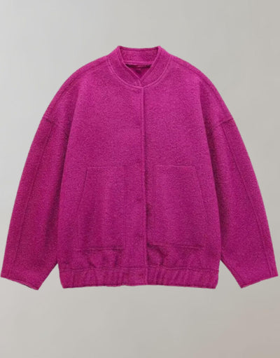 Oversized Bomber Jacket | Casual | Button-Up | Oversized Jacket | Women's Jacket-Grace Aura