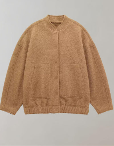 Oversized Bomber Jacket | Casual | Button-Up | Oversized Jacket | Women's Jacket-Grace Aura