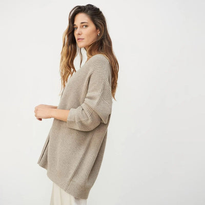 Oversized Cardigan - Button-Up - Cashmere - Knitted Cardigan - Women's Clothing-Grace Aura