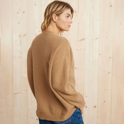 Oversized Cardigan - Button-Up - Cashmere - Knitted Cardigan - Women's Clothing-Grace Aura