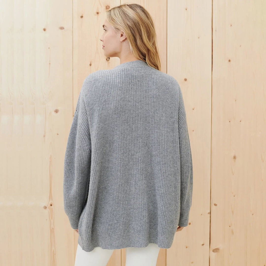Oversized Cardigan - Button-Up - Cashmere - Knitted Cardigan - Women's Clothing-Grace Aura