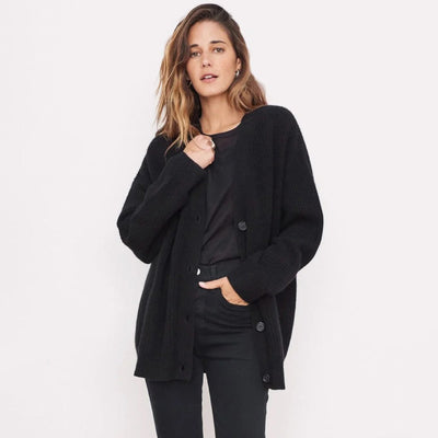 Oversized Cardigan - Button-Up - Cashmere - Knitted Cardigan - Women's Clothing-Grace Aura
