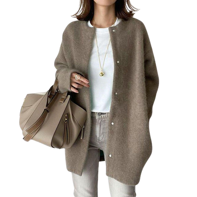 Oversized Cardigan - Knitted - Button-Up - Cardigan Jacket - Winter Clothes for Women -Grace Aura