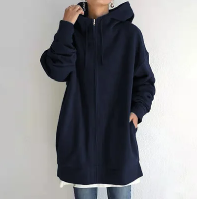 Oversized Hoodie - Long - Baggy - Zipper Hoodie - Women's Hoodie-Grace Aura