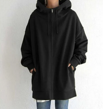 Oversized Hoodie - Long - Baggy - Zipper Hoodie - Women's Hoodie-Grace Aura