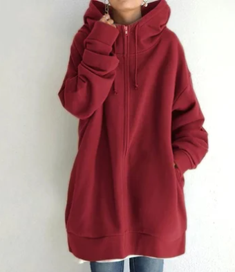 Oversized Hoodie - Long - Baggy - Zipper Hoodie - Women's Hoodie-Grace Aura