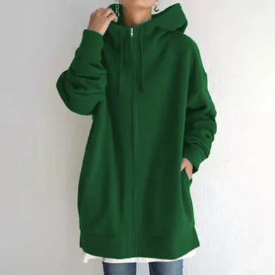 Oversized Hoodie - Long - Baggy - Zipper Hoodie - Women's Hoodie-Grace Aura