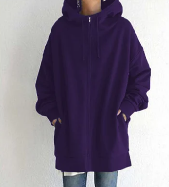 Oversized Hoodie - Long - Baggy - Zipper Hoodie - Women's Hoodie-Grace Aura