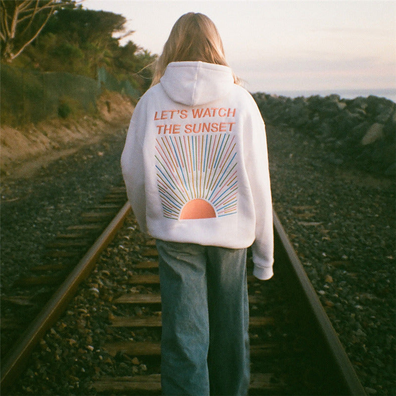 Oversized Hoodie - Women's Cozy Printed Pullover Hoodie for Winter-Grace Aura