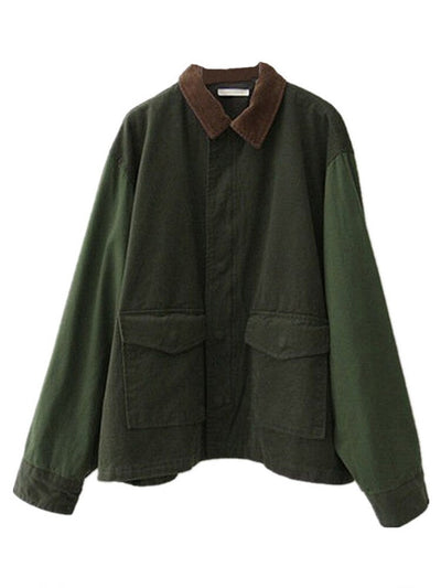Oversized Jacket - Army Green - Autumn - Parka Jacket - Women's Jacket-Grace Aura