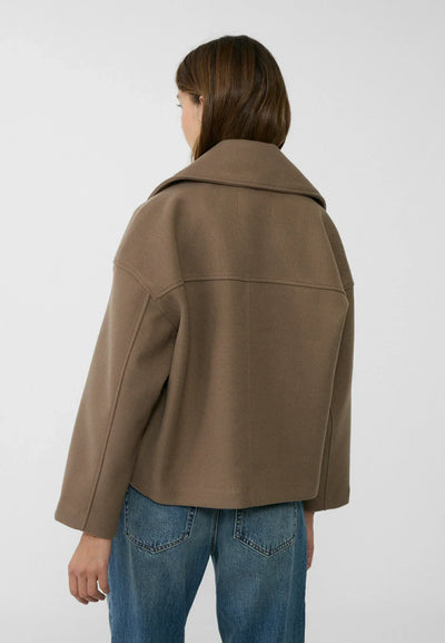 Oversized Jacket - Double Breasted - Autumn - Short Trench Jacket - Women's Jacket-Grace Aura