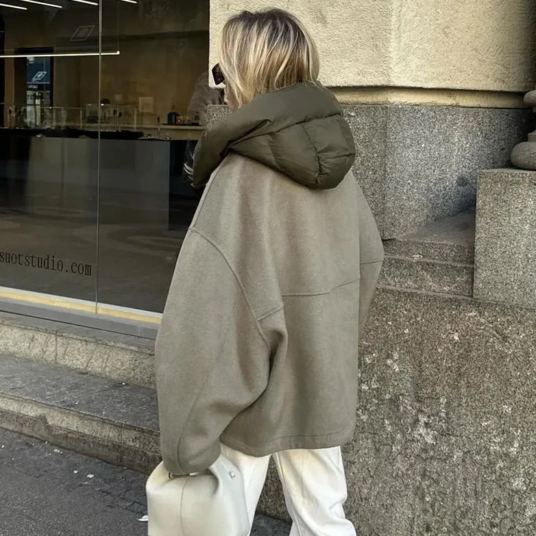 Oversized Jacket - Hooded - Zip-Up - Autumn Jacket - Women's Jacket-Grace Aura