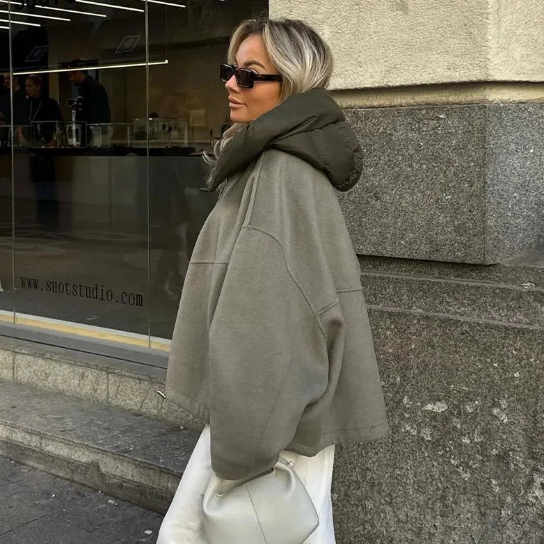 Oversized Jacket - Hooded - Zip-Up - Autumn Jacket - Women's Jacket-Grace Aura