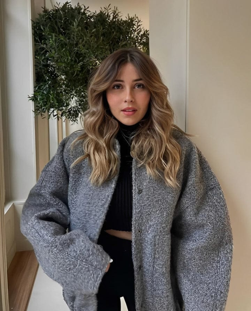 Oversized Jacket - Women's Wool Blend Bomber Jacket for Autumn and Winter-Grace Aura