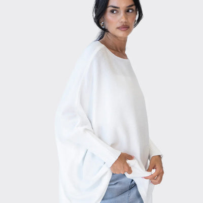 Oversized Jumper | Batwing | Boatneck | Oversized Pullover | Women's Knitwear-Grace Aura