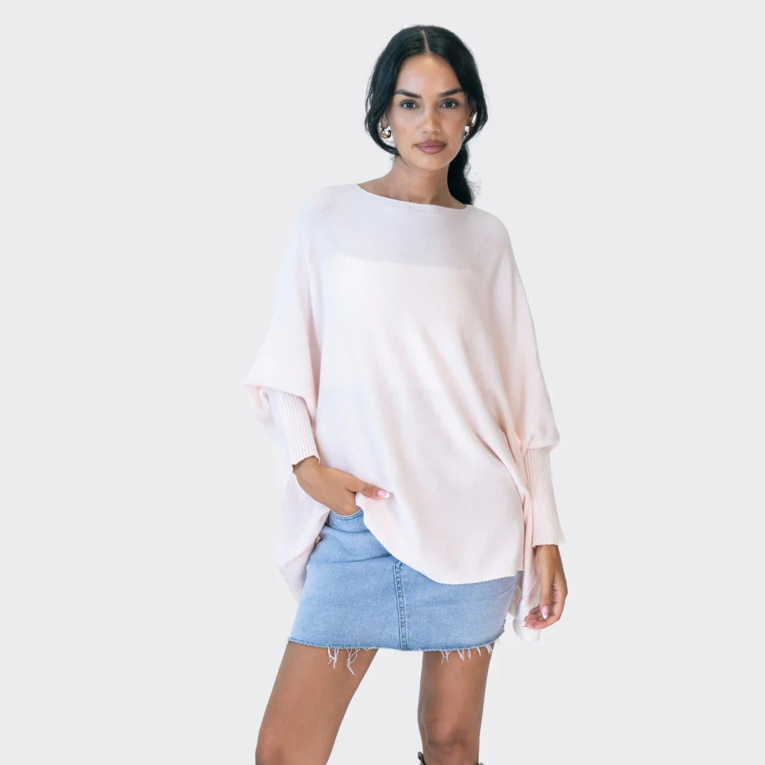 Oversized Jumper | Batwing | Boatneck | Oversized Pullover | Women's Knitwear-Grace Aura