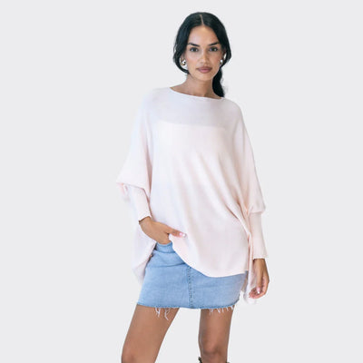 Oversized Jumper | Batwing | Boatneck | Oversized Pullover | Women's Knitwear-Grace Aura